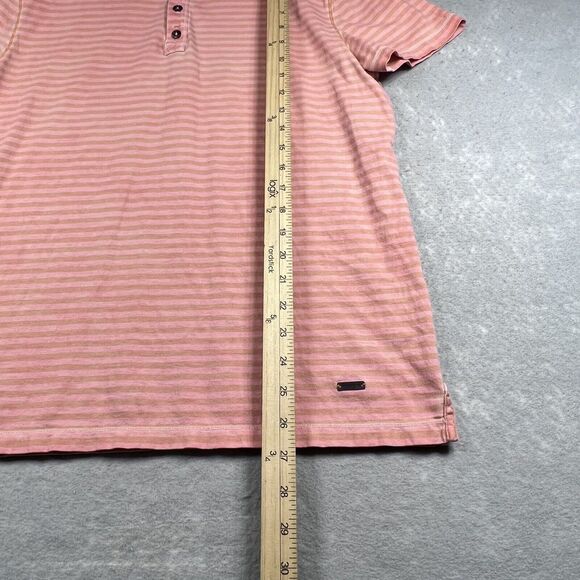 Hugo Boss Polo Shirt Mens Large Orange Striped Regular Fit Short Sleeve Logo - Picture 8 of 11